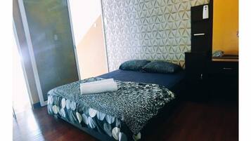 1 bedroom, laptop workspace, blackout curtains, iron/ironing board