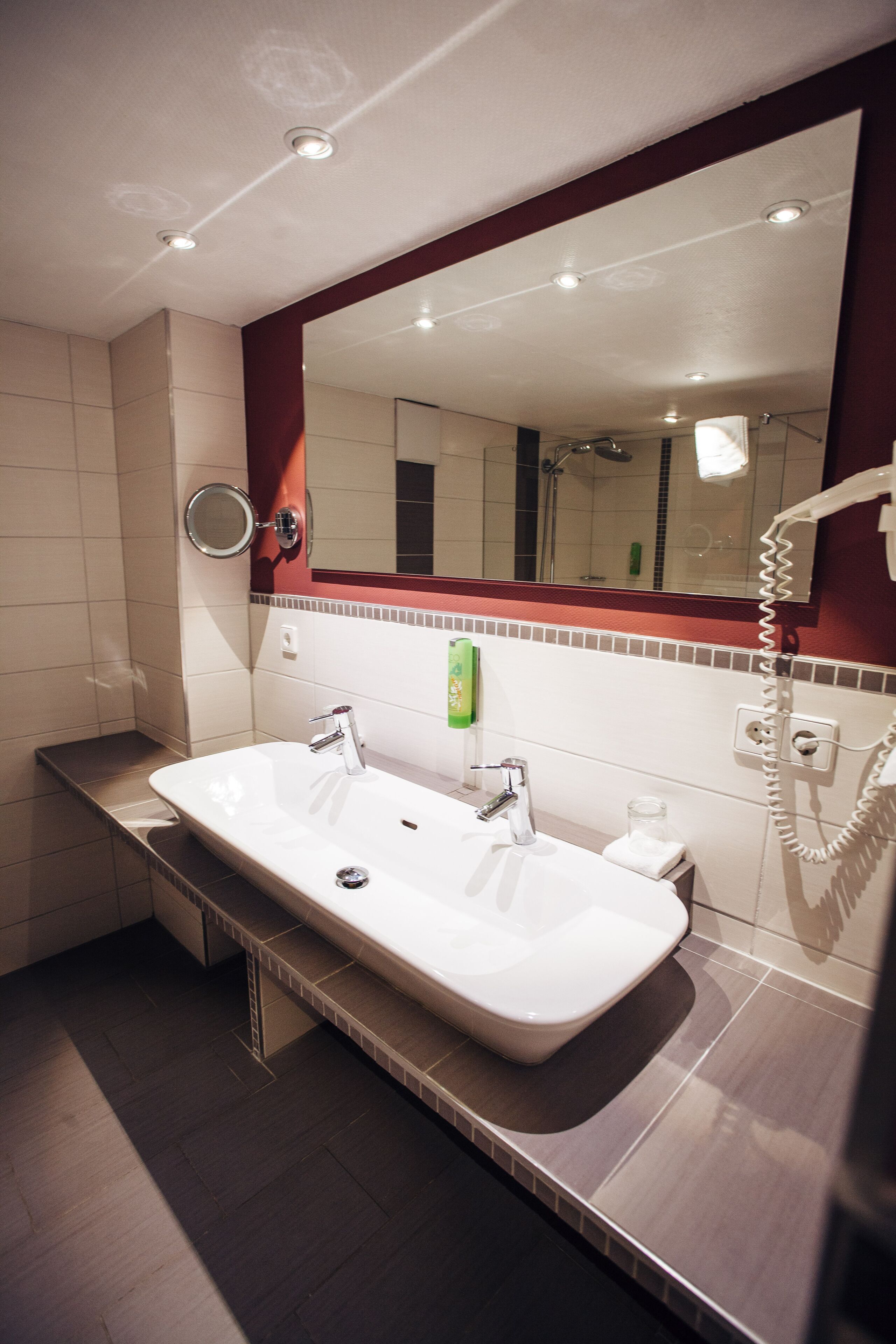 free toiletries, hair dryer, towels