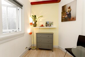 Individually decorated, individually furnished, desk, blackout curtains