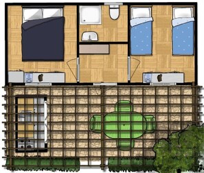 Mobile Home, plusieurs lits (4 POSTI CUCINA ESTERNA) | Plan d’étage