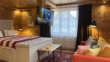 Deluxe studio suite, niet-roken, koelkast & magnetron | 2 slaapkamers, luxe beddengoed, bedden met traagschuimmatrassen