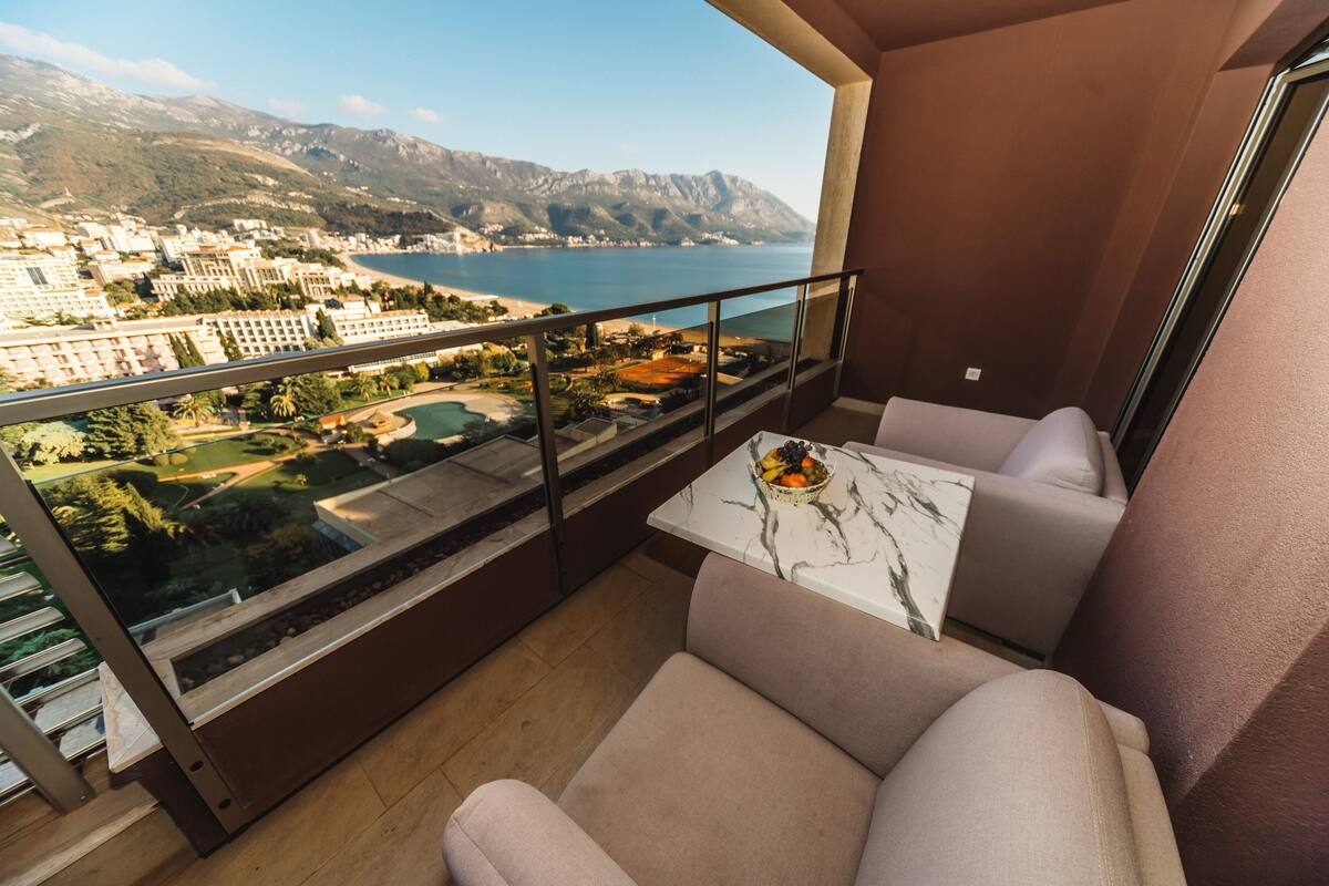 Luxe appartement, uitzicht op zee | Balkon