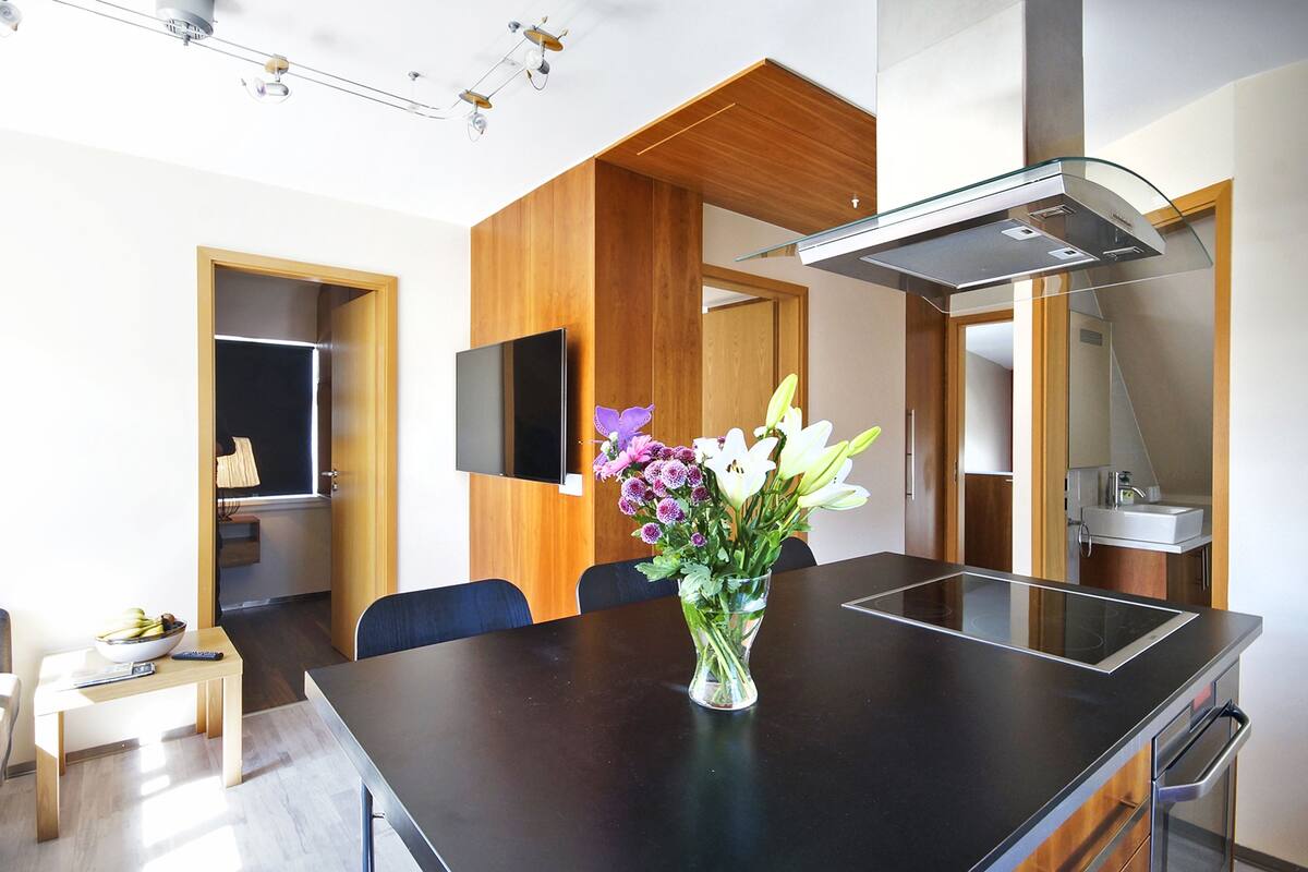 Apartment, 2 Bedrooms (Top floor) | Living area | 50-inch Smart TV with digital channels, TV, Netflix