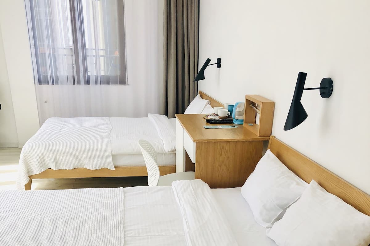 1 habitación y ropa de cama de alta calidad