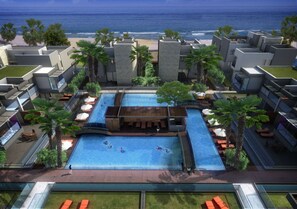 Outdoor pool, pool umbrellas, pool loungers - Opera Studio with Pool by TrulyCyprus (Limassol)