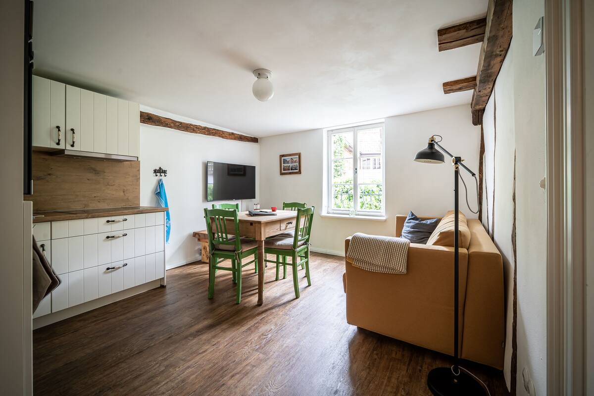 Apartment (Kunigunde) | Wohnbereich | 49-Zoll-Flachbildfernseher mit Kabelempfang, LCD-Fernseher