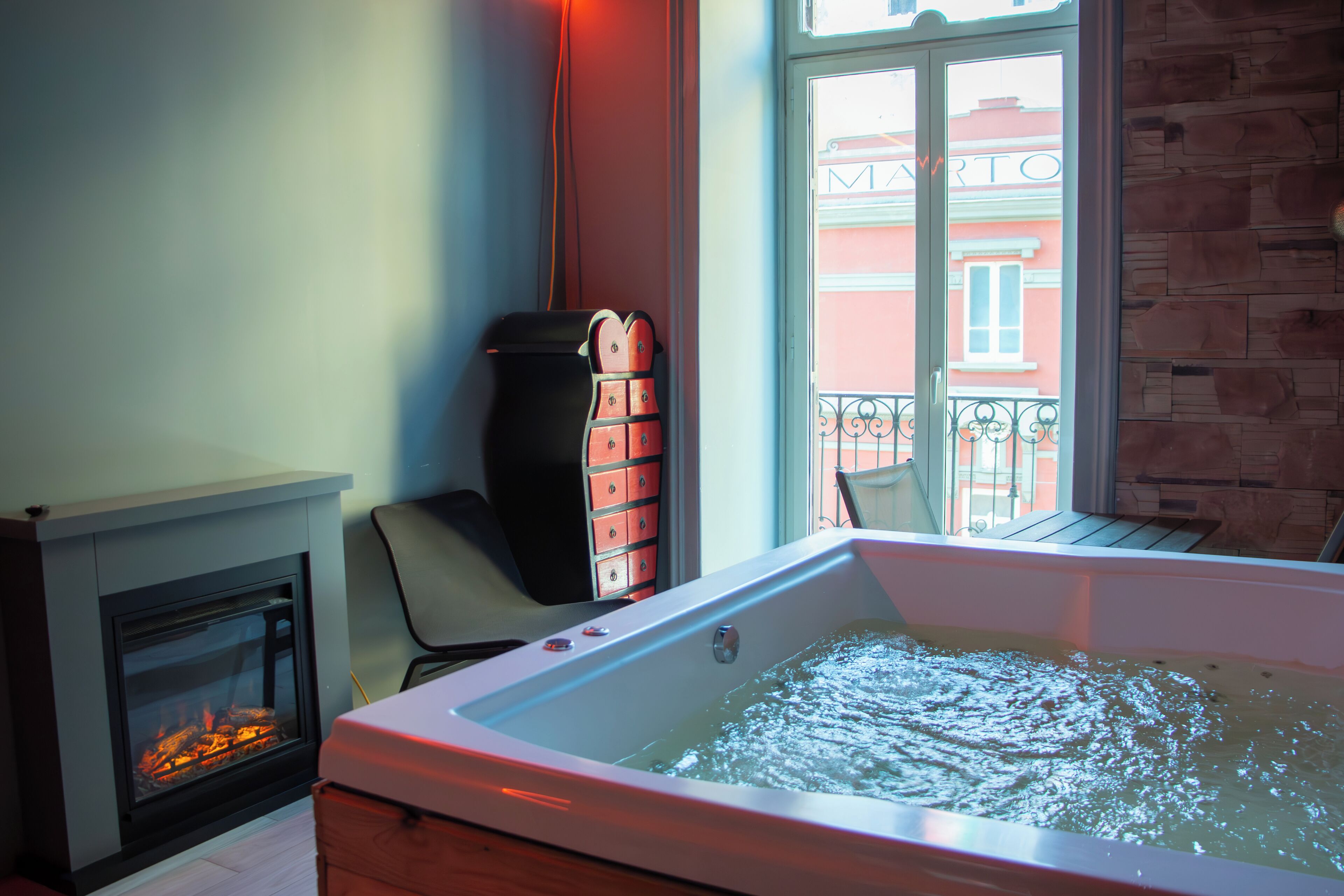 Premier-Zimmer, 1 Queen-Bett, Sauna, Blick auf den Innenhof | Ausblick vom Zimmer