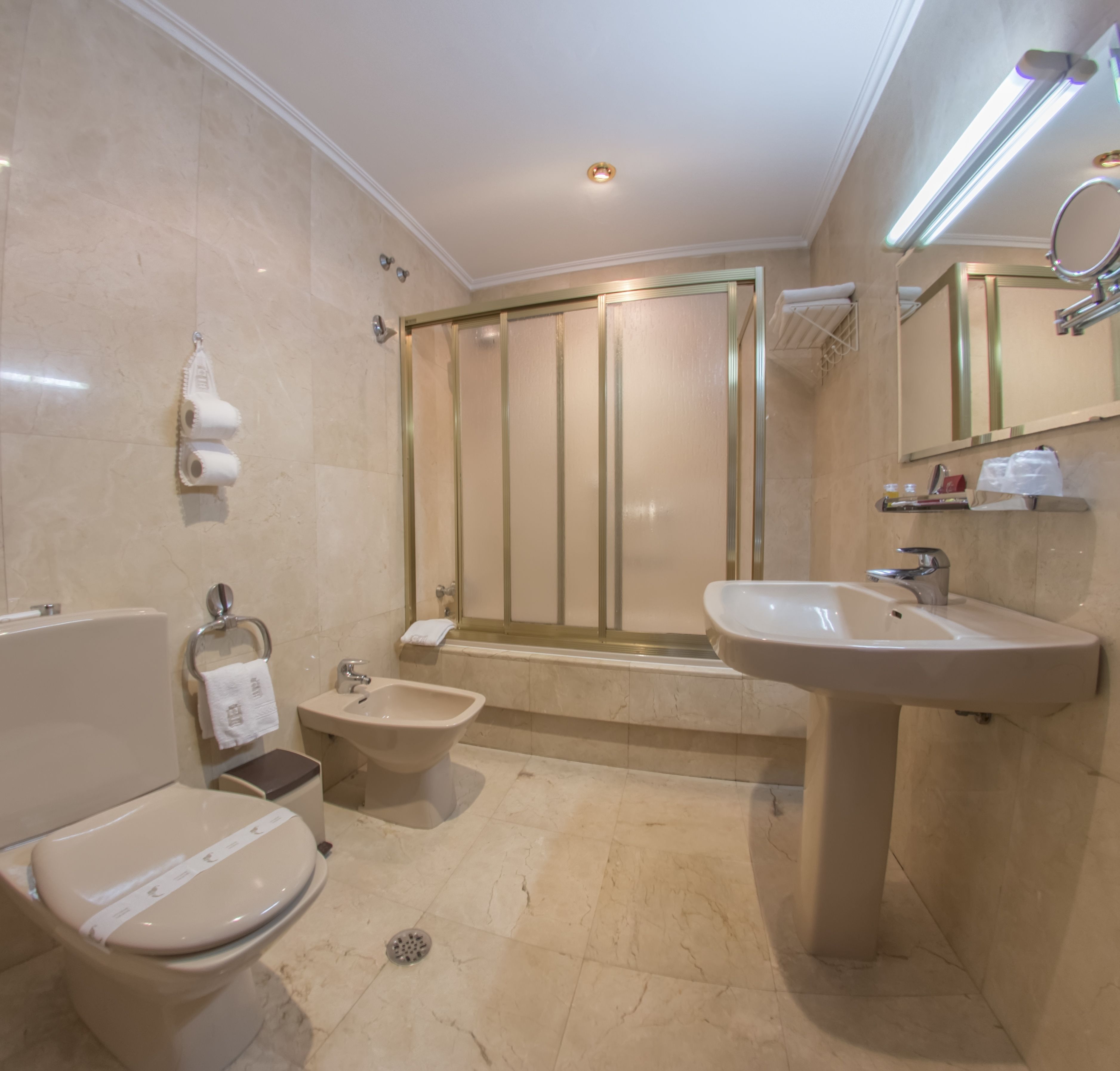 free toiletries, hair dryer, bathrobes, slippers