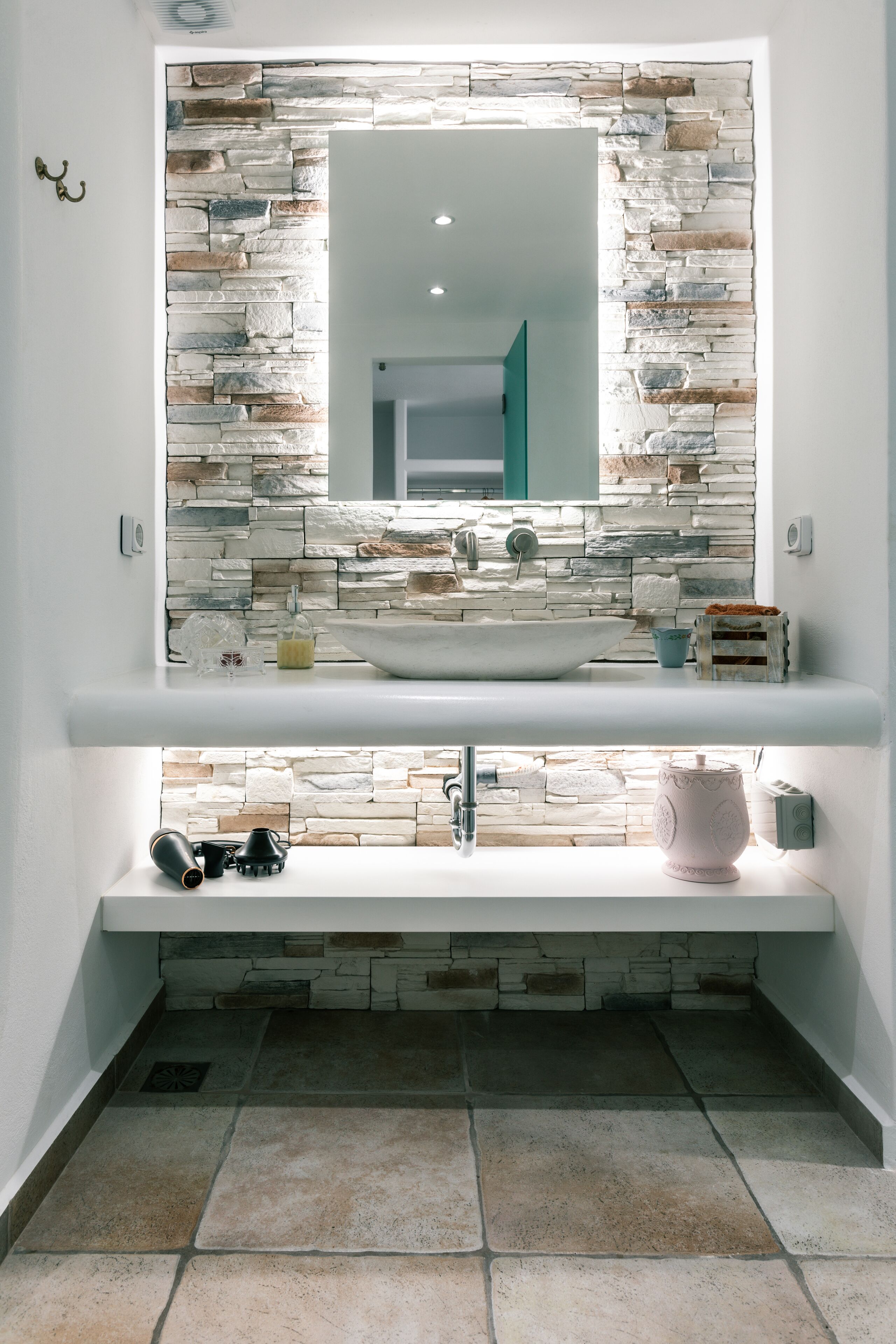 grand apartment | bathroom | shower, rainfall showerhead, designer toiletries, hair dryer