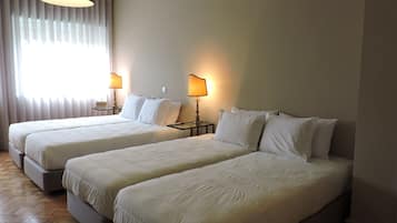 Blackout curtains, soundproofing, free cots/infant beds, free WiFi