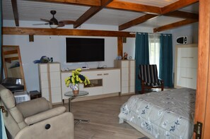 Minibar, desk, blackout curtains, iron/ironing board