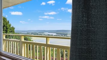 1 King Bed, 1 Queen Sleeper Sofa River View, Upper Level | Terrace/patio