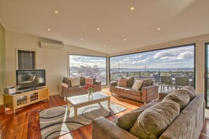 House, 5 Bedrooms | Living area | Flat-screen TV, DVD player - Georges Bay Luxury (St Helens)