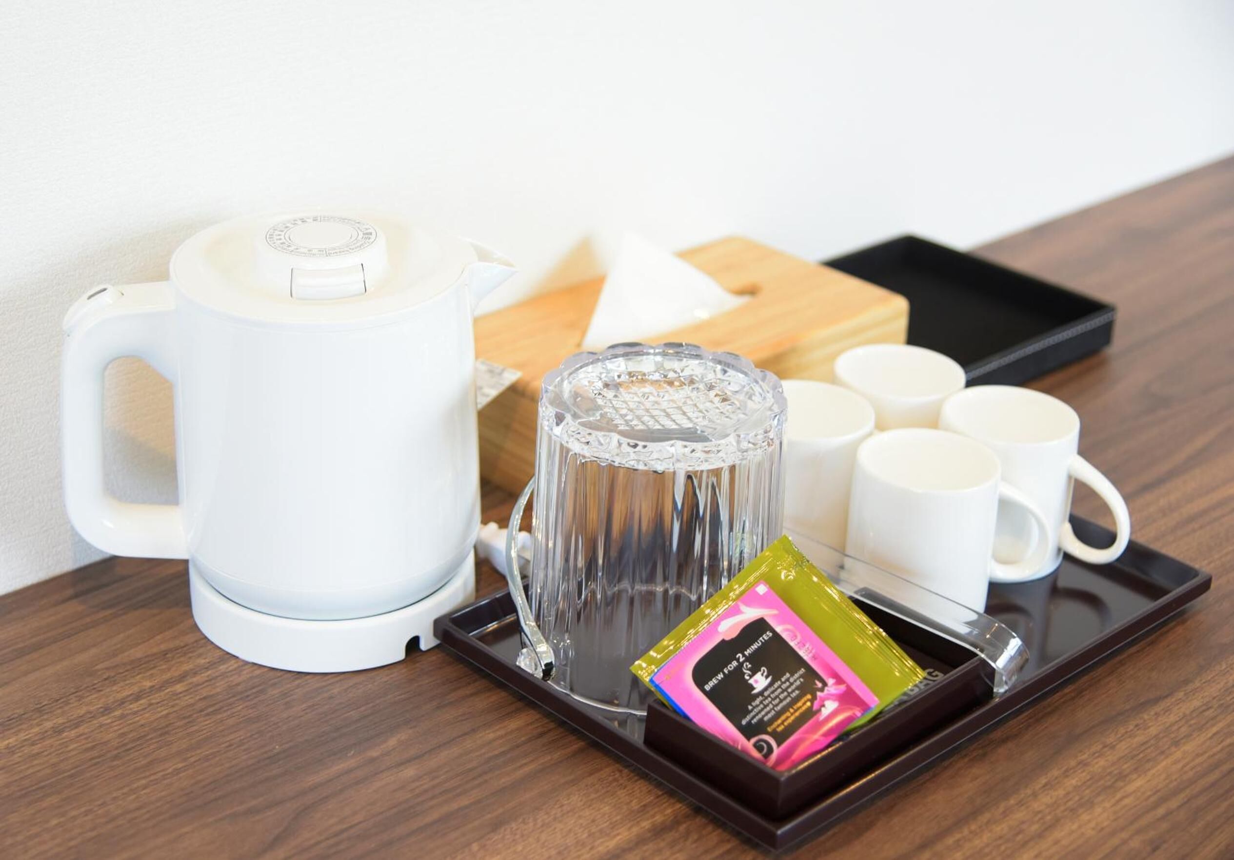 fridge, microwave, electric kettle