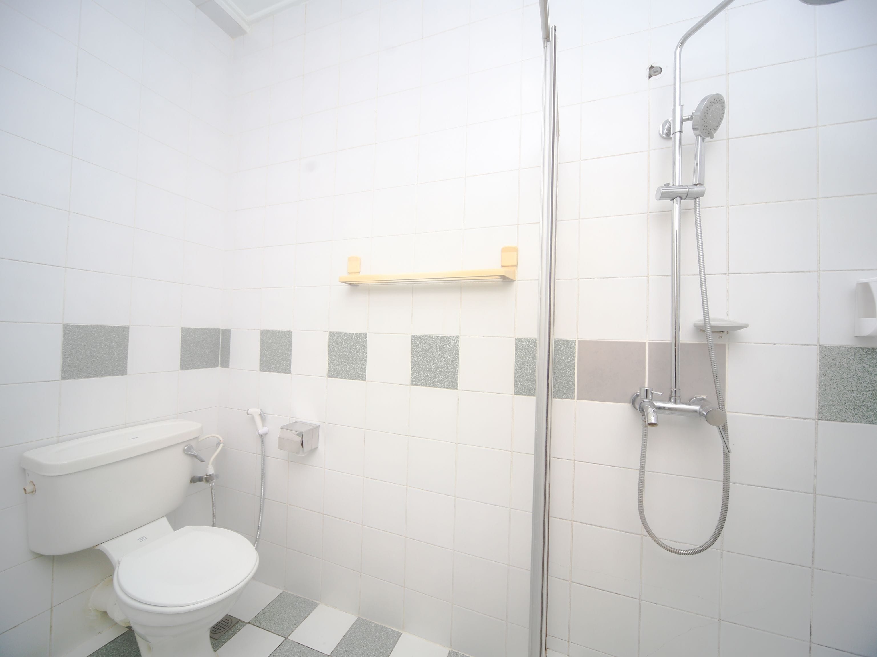 deluxe double room, 1 king bed | bathroom | shower, bidet, towels, soap