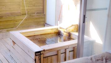 Japanese Western Style Room with Private Open-air Bath, Smoking | Bathroom | Separate tub and shower, spring water tub, free toiletries, hair dryer