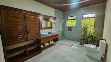 Ensemble douche/baignoire, sĂšche-cheveux, serviettes fournies, savon