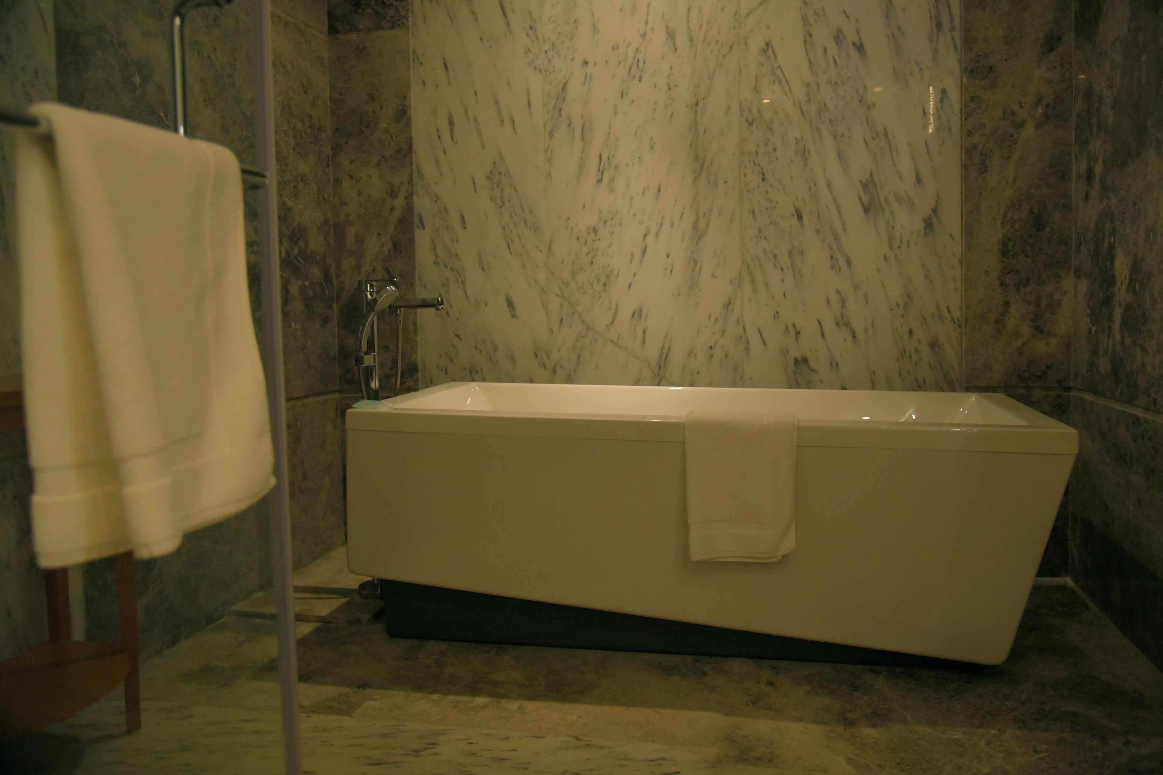 free toiletries, hair dryer, slippers, towels