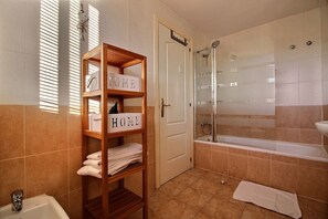 Bathtub, hair dryer