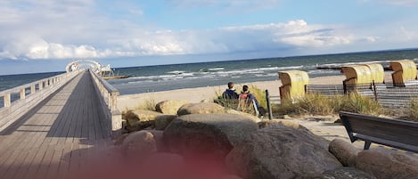 Beach nearby, sun-loungers