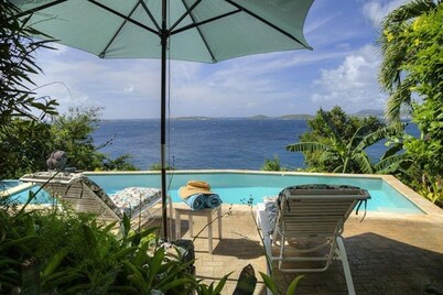 View of St Thomas from pool deck and balconies. Sits on a West facing cliffside