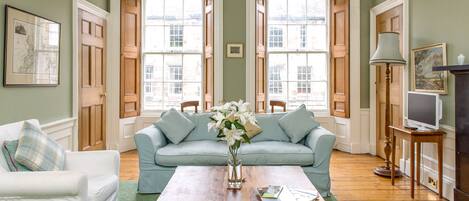 Flat-screen TV, DVD player