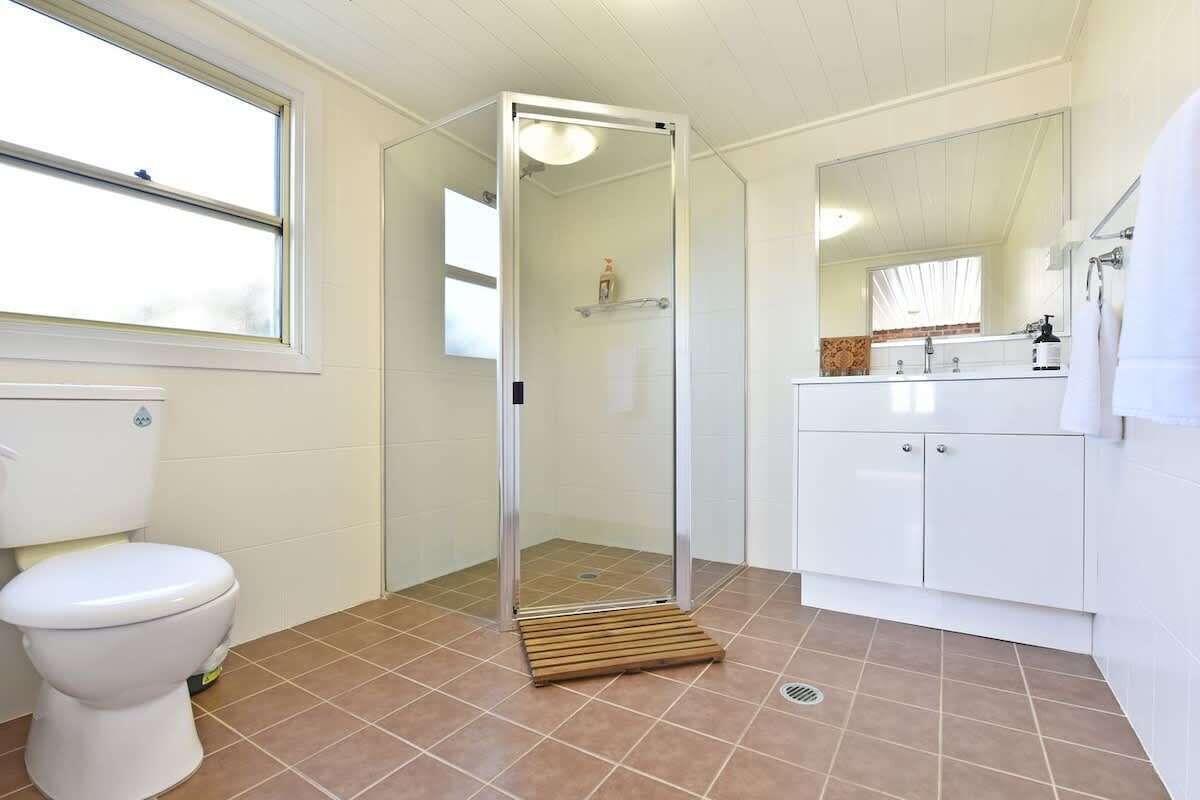 Shower, eco-friendly toiletries, hair dryer, soap
