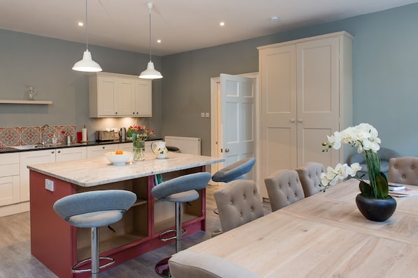 Authentic Central 2-Storey 3-Bedroom Apartment | Private kitchen | Full-sized fridge, microwave, oven, stovetop