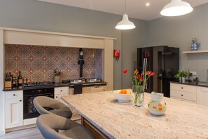 Authentic Central 2-Storey 3-Bedroom Apartment | Private kitchen | Full-sized fridge, microwave, oven, stovetop