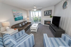 TV, fireplace, DVD player, table football