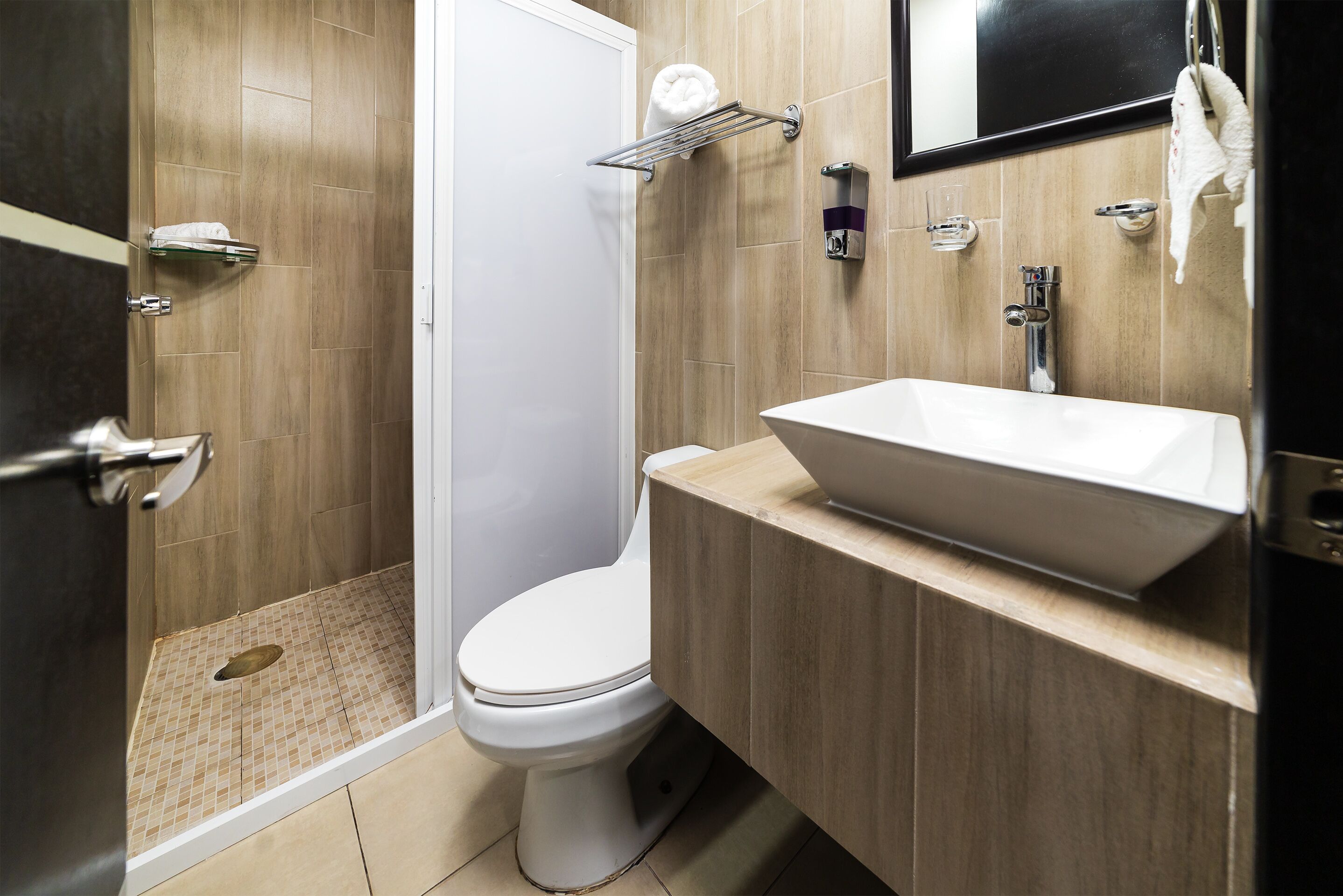 standard room | bathroom | shower, free toiletries, towels, soap