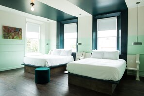 Room 1:2 - Double Queen | Premium bedding, memory foam beds, desk, laptop workspace - The Russell Nashville (Nashville)