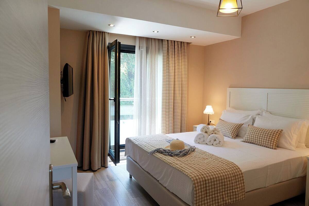 Luxe appartement, uitzicht op zee (B2) | 1 slaapkamer, een kluis op de kamer, verduisterende gordijnen