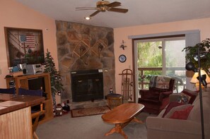 House | Living room | Flat-screen TV, fireplace, DVD player - Herzwoods D301 (Davis)