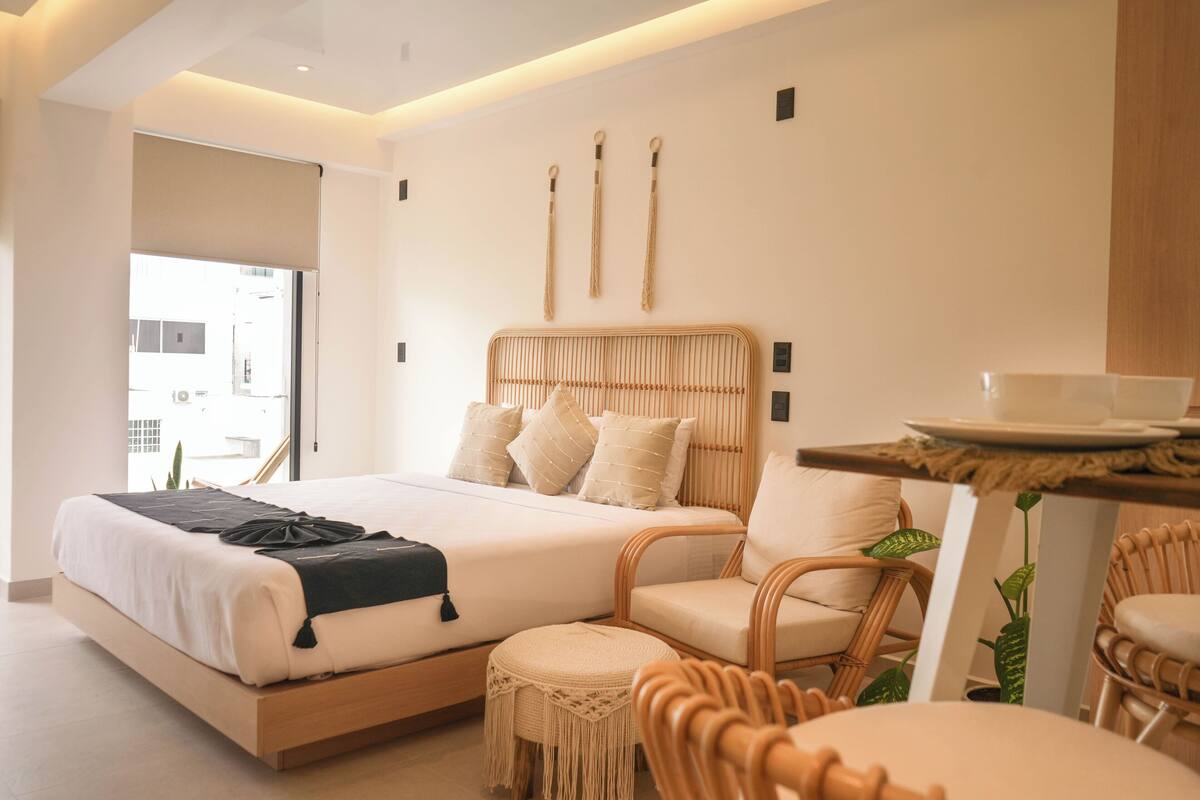 Luxury Studio | Premium bedding, memory foam beds, in-room safe, blackout drapes