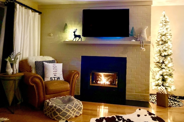 Gas fireplace that heats up very quickly! Smart TV