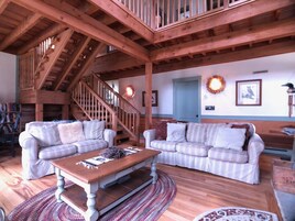 Televisión de pantalla plana, chimenea, reproductor de DVD