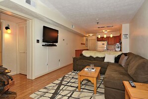 Casa | Sala de estar | Una televisión, una chimenea, un reproductor de DVD