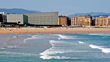 Beach nearby, beach umbrellas, beach towels