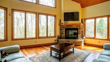 House | Ruang tamu | TV, pendiangan, pemain DVD, meja ping pong