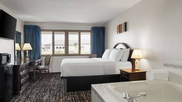 Room, 1 King Bed, Non Smoking, Jetted Tub | 1 bedroom, desk, laptop workspace, soundproofing