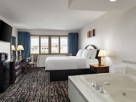 Room, 1 King Bed, Non Smoking, Jetted Tub | 1 bedroom, desk, laptop workspace, soundproofing