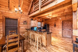 Interior - Real log cabin near Nantahala rafting! Hot tub, easy access, & game room. (Bryson City)