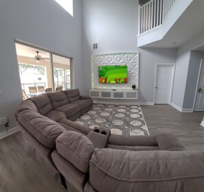 TV, video games, DVD player, table football