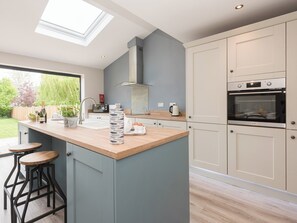 Dishwasher, high chair, cookware/dishes/utensils