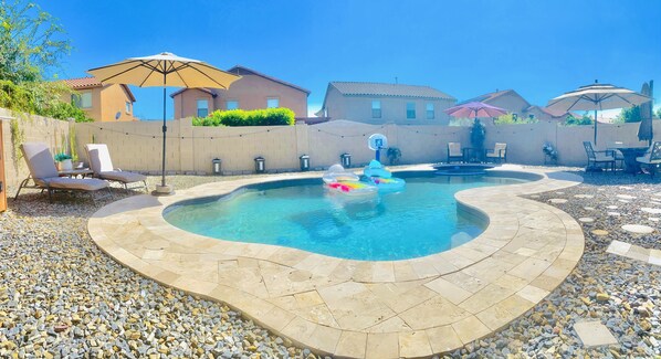 Outdoor pool, a heated pool