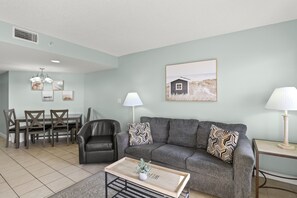TV, DVD player - 🌅 Vista's on the Gulf #202 — Gulf Front Luxury with Balcony Views & Resort Amenities (St. Pete Beach)