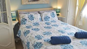 2 bedrooms, bed sheets