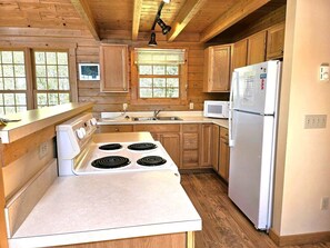 Microwave, oven, stovetop, coffee/tea maker