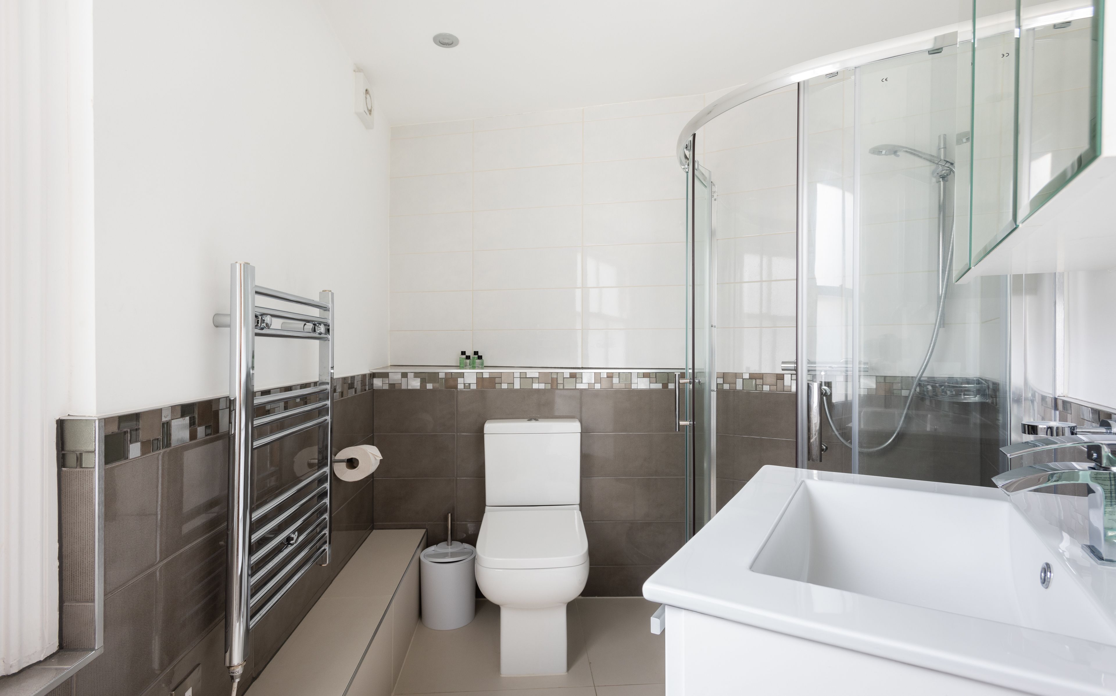 Leilighet (1 Bedroom) | Bad | Dusj, tøfler og håndklær